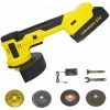 LIFCAUSAL 0-12000 U/min Winkelschleifer Elektrisches Schleifwerkzeug Multifunktionaler Polierer Cutter Zum Schneiden Polieren Keramikfliesen Holz Stein Stahl (Multicolor-EU Plug 1Pcs Battery)