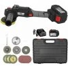 LIFCAUSAL 21 V Bürstenloser Winkelschleifer Werkzeugkopfwinkel 180-Grad-Drehung Akku-Power Grinder 100 Mm Variable Geschwindigkeit 6,0 Ah Lithium-Ionen-Elektro-Akku-Schleif-Schneide-Poliermaschine Metallschneider Mit -EU-Stecker 528TV (6,0 Ah) Akku 2St