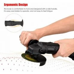 LIFCAUSAL Lithium-Batterie-Winkelschleifer, Tragbare Batteriebetriebene Elektrische Schleifmaschine Mit Li-Ion-Akku Und Ladegerät, 2-Positionen-Griff, Metall, Holz, Schneiden, Schleifen, Polieren (EU & 1 Stück 2000-mAh-Akku) -Winkelschleifer Verkaufe 67021661 4