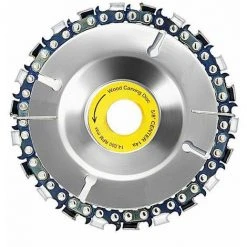 LIFCAUSAL Universelle Ketten Verschleißfeste Holzbearbeitungsscheibe Nutmaschine Ketten Scheibe Holzschnitzerei Trennscheibe Für Typ 100 Winkelschleifer Schnitzen Formschneiden (22T)