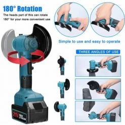 LIFCAUSAL 20 V Kabelloser Bürstenloser Tragbarer Mini-Winkelschleifer Wiederaufladbarer 180 ° Drehbarer Winkelschleifer Multifunktionale Polierschneidemaschine (Eu-Stecker) -Winkelschleifer Verkaufe 67021677 5