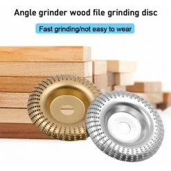 LIFCAUSAL 4-Zoll-Holzschnitzscheibe Für Winkelschleifer Mit 5/8-Zoll-Dorn-Holzformscheibe, Winkelschleifscheibe, Drehwerkzeug, Holzschneideformer (Gold-Arc-Oberfläche) -Winkelschleifer Verkaufe 67021680 4