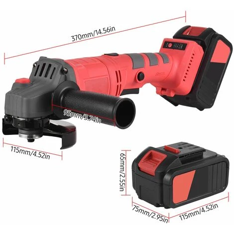 LIFCAUSAL Akkubetriebener Elektro-Winkelschleifer-Werkzeugsatz, Tragbare Lithiumbatterie, Bürstenlose Schleifmaschine, Wiederaufladbares 21-V-Akku-Lithium-Handschleifer-Werkzeug, 9000 U/min, 3-Gang-Einstellung Mit Scheiben (EU-Stecker, 1 Batteriepack) 2 LIFCAUSAL Akkubetriebener Elektro-Winkelschleifer-Werkzeugsatz, Tragbare Lithiumbatterie, Bürstenlose Schleifmaschine, Wiederaufladbares 21-V-Akku-Lithium-Handschleifer-Werkzeug, 9000 U/min, 3-Gang-Einstellung Mit Scheiben (EU-Stecker, 1 Batteriepack) – Bild 2