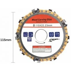 LIFCAUSAL 115 Mm Gelbe Ketten Verschleißfeste 8-Tonnen-Edelstahl-Holzbearbeitungsscheibe Nutmaschine Kettenscheibe Holzschnitz-Trennscheibe Für Winkelschleifer Typ 115 Schnitzformschneiden (mehrfarbig) -Winkelschleifer Verkaufe 67021689 4