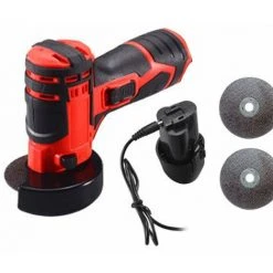 LIFCAUSAL Mini-Winkelschleifer, 19500 U/min, Elektrisches Schleifwerkzeug, Multifunktionaler Schneider Zum Schneiden, Polieren, Keramikfliesen, Holz, Stein, Stahlbürstenmotor (Multicolor-EU Plug 1Pcs Battery)