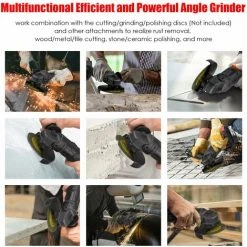 LIFCAUSAL Lithium-Batterie-Winkelschleifer, Tragbare Batteriebetriebene Elektrische Schleifmaschine Mit Li-Ion-Akku Und Ladegerät, 2-Positionen-Griff, Metall, Holz, Schneiden, Schleifen, Polieren (EU & 2 Stück 2000-mAh-Akku) -Winkelschleifer Verkaufe 67021718 3