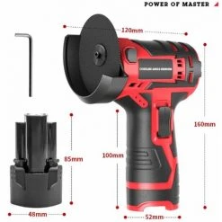 LIFCAUSAL Schleifmaschine 12 V / 3-Zoll-Lithium-Winkel-Mini-Haushalts-Handschneide-Poliermaschine Zum Schneiden Von Metallrohren, Holz Und Rost / Farbstoffschleifen (Schwarz & Rot-EU-Stecker) -Winkelschleifer Verkaufe 67021719 3