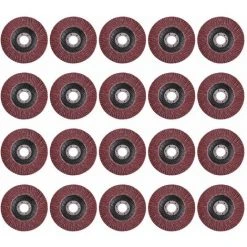 LIFCAUSAL 20 Verschiedene Schleifscheiben, Aluminiumoxid-Schleifmittel, Fächerscheiben, Kompatibel Mit 4,5-Zoll-Winkelschleifer (120 Körnungen)