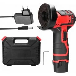 LIFCAUSAL Winkelschleifer Mit 19500 U / Min, Bürstenloser Motor, Elektrisches Schleifwerkzeug, Multifunktionsschneider Zum Schneiden, Polieren, Keramikfliesen, Holz, Stein, Stahl (Multicolor-EU Plug 1Pcs Battery)