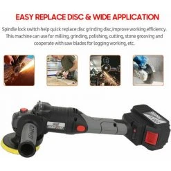 LIFCAUSAL 21 V Bürstenloser Winkelschleifer Werkzeugkopfwinkel 180-Grad-Drehung Akku-Power Grinder 100 Mm Variable Geschwindigkeit 4,0 Ah Lithium-Ionen-Elektro-Akku-Schleif-Schneide-Poliermaschine Metallschneider Mit -EU-Stecker 398TV (4,0 Ah) Akku 1St -Winkelschleifer Verkaufe 67021750 5