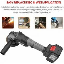 LIFCAUSAL 21 V Bürstenloses Winkelschleifer-Werkzeug Mini-Hand-Akku-Polierschneidemaschine 100 Mm Variable Geschwindigkeit 4,0 Ah Lithium-Ionen-Elektro-Hochleistungs-Metallschneider Mit Seitlichem Griff - EU-Stecker 398TV (4,0 Ah) Akku 2St -Winkelschleifer Verkaufe 67021757 4