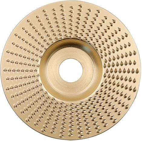 LIFCAUSAL 4-Zoll-Holzschnitzscheibe Für Winkelschleifer Mit 5/8-Zoll-Dorn-Holzformscheibe, Winkelschleifscheibe, Drehwerkzeug, Holzschneideformer (Gold-flache Oberfläche) 1 LIFCAUSAL 4-Zoll-Holzschnitzscheibe Für Winkelschleifer Mit 5/8-Zoll-Dorn-Holzformscheibe, Winkelschleifscheibe, Drehwerkzeug, Holzschneideformer (Gold-flache Oberfläche)