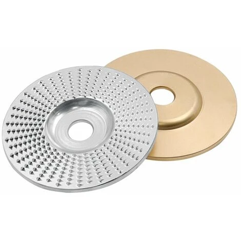 LIFCAUSAL 4-Zoll-Holzschnitzscheibe Für Winkelschleifer Mit 5/8-Zoll-Dorn-Holzformscheibe, Winkelschleifscheibe, Drehwerkzeug, Holzschneideformer (Gold-flache Oberfläche) 2 LIFCAUSAL 4-Zoll-Holzschnitzscheibe Für Winkelschleifer Mit 5/8-Zoll-Dorn-Holzformscheibe, Winkelschleifscheibe, Drehwerkzeug, Holzschneideformer (Gold-flache Oberfläche) – Bild 2