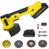 LIFCAUSAL 0-12000 U/min Winkelschleifer Elektrisches Schleifwerkzeug Multifunktionaler Polierer Cutter Zum Schneiden Polieren Keramikfliesen Holz Stein Stahl (Multicolor-EU Plug 2Pcs Batteries)
