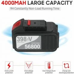 LIFCAUSAL 21 V Bürstenloses Winkelschleifer-Werkzeug Mini-Hand-Akku-Polier-Schneidemaschine 100 Mm Variable Geschwindigkeit 4,0 Ah Lithium-Ionen-Elektro-Hochleistungs-Metallschneider Mit Seitlichem Griff - EU-Stecker 398TV (4,0 Ah) Batterie 1St -Winkelschleifer Verkaufe 67021776 3