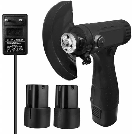 LIFCAUSAL Mini-Akku-Winkelschleifer Schleifwerkzeuge Haushalts-Handpolier-Trennwerkzeug (Schwarz-EU-Stecker-16,8 V, Zwei Batterien) 1 LIFCAUSAL Mini-Akku-Winkelschleifer Schleifwerkzeuge Haushalts-Handpolier-Trennwerkzeug (Schwarz-EU-Stecker-16,8 V, Zwei Batterien)