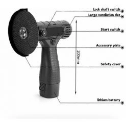 LIFCAUSAL Mini-Akku-Winkelschleifer Schleifwerkzeuge Haushalts-Handpolier-Trennwerkzeug (Schwarz-EU-Stecker-16,8 V, Zwei Batterien) 9 LIFCAUSAL Mini-Akku-Winkelschleifer Schleifwerkzeuge Haushalts-Handpolier-Trennwerkzeug (Schwarz-EU-Stecker-16,8 V, Zwei Batterien) -Winkelschleifer Verkaufe 67021791 5