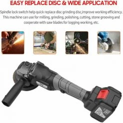 LIFCAUSAL 21 V Bürstenloses Winkelschleifer-Werkzeug Mini-Hand-Akku-Polierschneidemaschine 100 Mm Variable Geschwindigkeit 6,0 Ah Lithium-Ionen-Elektro-Hochleistungs-Metallschneider Mit Seitlichem Griff - EU-Stecker 528TV (6,0 Ah) Akku 2St -Winkelschleifer Verkaufe 67021796 4