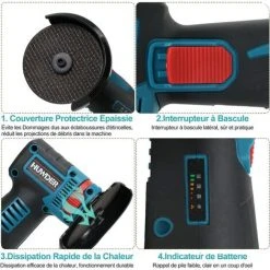 BENOBBY KIDS Mini-Akku-Winkelschleifer, 12,6 V Professioneller Akku-Winkelschleifer Mit 2 * Scheibenf?chern, 1 * Ladeger?t, 2 * 7,65 Mm Trennscheiben Zum Schleifen Und Schneiden -Winkelschleifer Verkaufe 67066969 4