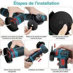 BENOBBY KIDS Mini-Akku-Winkelschleifer, 12,6 V Professioneller Akku-Winkelschleifer Mit 2 * Scheibenf?chern, 1 * Ladeger?t, 2 * 7,65 Mm Trennscheiben Zum Schleifen Und Schneiden -Winkelschleifer Verkaufe 67066969 5