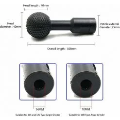 LIFCAUSAL Sphärisches Holz Gerilltes Schnitzdreh-Winkelschleifer Holzschnitzwerkzeug Kugelwinkelschleifer (Schwarz-14 Mm) -Winkelschleifer Verkaufe 67221414 5