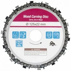 LIFCAUSAL 5 Zoll 14 Zähne Grinder Chain Disc 22 Mm Arbor Holzbearbeitung Carving Disc Für 125 Mm Winkelschleifer Und Kreissäge 125 * 22 Mm