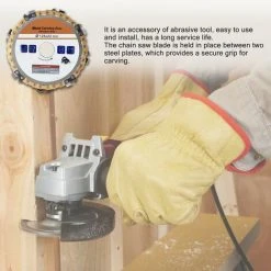 LIFCAUSAL 125 Mm Gelbe Ketten Verschleißfester 9-Tonnen-Edelstahl-Holzbearbeitungsscheibe, Nutmaschine, Kettenscheibe, Holzschnitz-Trennscheibe Für Typ 125, Winkelschleifer, Schnitzform, Schneiden (mehrfarbig) -Winkelschleifer Verkaufe 67221847 3