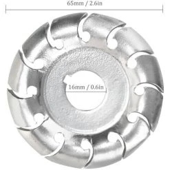 LIFCAUSAL Multifunktionale Holzschnitzscheibe Mit Hoher Härte, 12 Zähne, 16 Mm Bohrung, 65 Mm Durchmesser, Holzformungs-Winkelschleifer, Holzbearbeitungswerkzeug (Silber) -Winkelschleifer Verkaufe 67221910 3