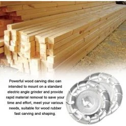 LIFCAUSAL Multifunktionale Holzschnitzscheibe Mit Hoher Härte, 12 Zähne, 16 Mm Bohrung, 65 Mm Durchmesser, Holzformungs-Winkelschleifer, Holzbearbeitungswerkzeug (Silber) -Winkelschleifer Verkaufe 67221910 5