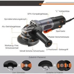 GIZCAM Ø125 MM 1300W Schleifmaschine - P3AG125 -Winkelschleifer Verkaufe 67676827 4