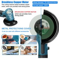HAPPYSHOPPING 20 V Kabelloser Bürstenloser Tragbarer Mini-Winkelschleifer Wiederaufladbarer 180 ° Drehbarer Winkelschleifer Multifunktionale Polierschneidemaschine -Winkelschleifer Verkaufe 67709772 5