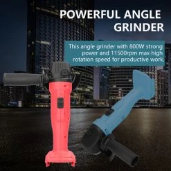 HAPPYSHOPPING 100/125 Typ 11500rpm 800W Kabelloser Elektrischer Handwinkelschleifer Multifunktionales Elektrisches Schleifwerkzeug Seitengriff Heimwerker Kleine Holzfliesen Schneiden Polierschleifmaschine Keine Batterie, Blau 100 Typ - Blau 100 Typ -Winkelschleifer Verkaufe 67710692 5
