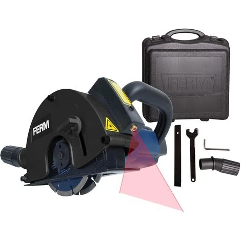 FERM Wandfräser - 1700W - Ø125MM - Laserführung - Inkl. 2 Diamantscheiben, Staubsaugeradapter & Gehäuse 1 FERM Wandfräser - 1700W - Ø125MM - Laserführung - Inkl. 2 Diamantscheiben, Staubsaugeradapter & Gehäuse