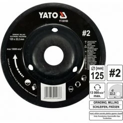 YATO Profi Raspelscheibe Für Winkelschleifer 125mm Nr2 Konvex